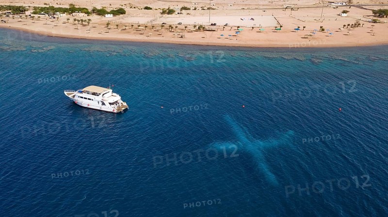 Drone photo after sinking plane