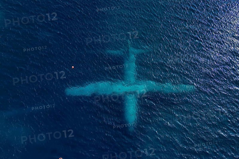 Drone photo after sinking plane