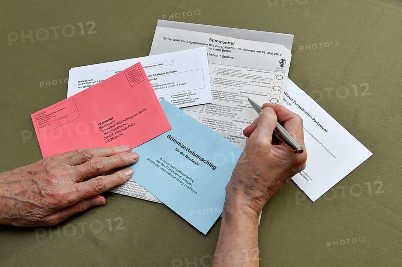 Postal voting documents with ballot paper