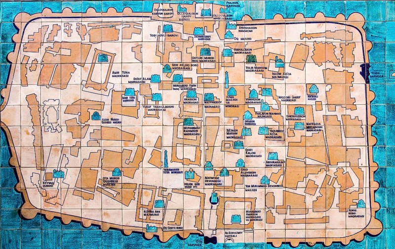 City map in the historic old town