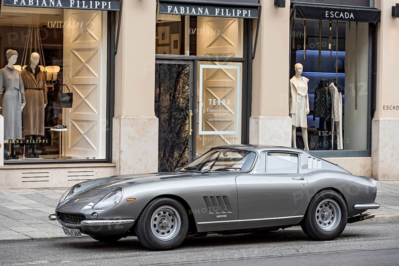 Parked vintage sports car Ferrari 275 GTB4