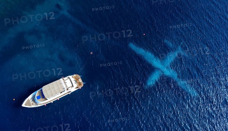 Drone photo after sinking plane