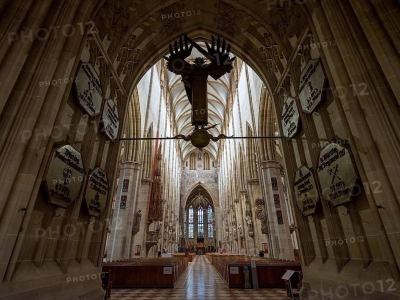 The Archangel Michael by Stuttgart artist Ulfert Janssen in the entrance area of the Cathedral of Our Lady in Ulm