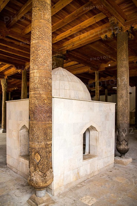 Wooden columns of the Juma Mosque