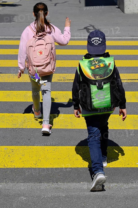 School children Pedestrian lane