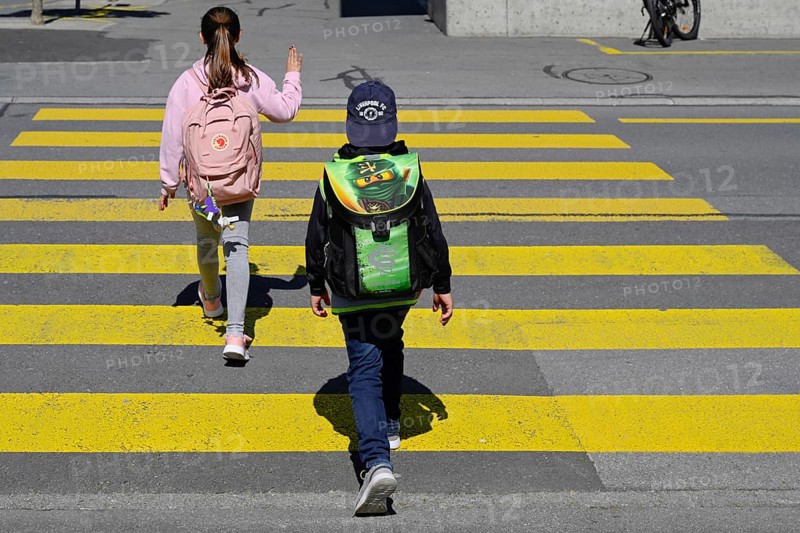 School children Pedestrian lane