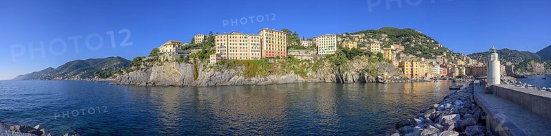 View from the end of the harbour pier to the village