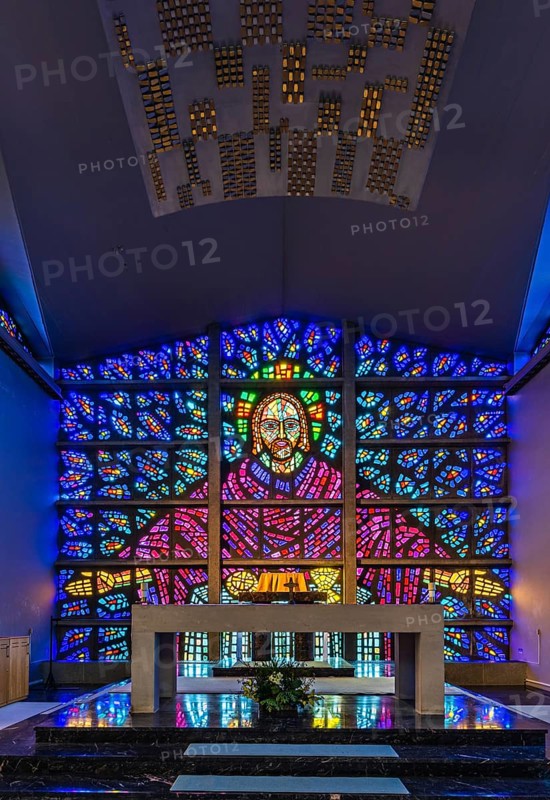 Stained glass window in Buckfast Abbey Church