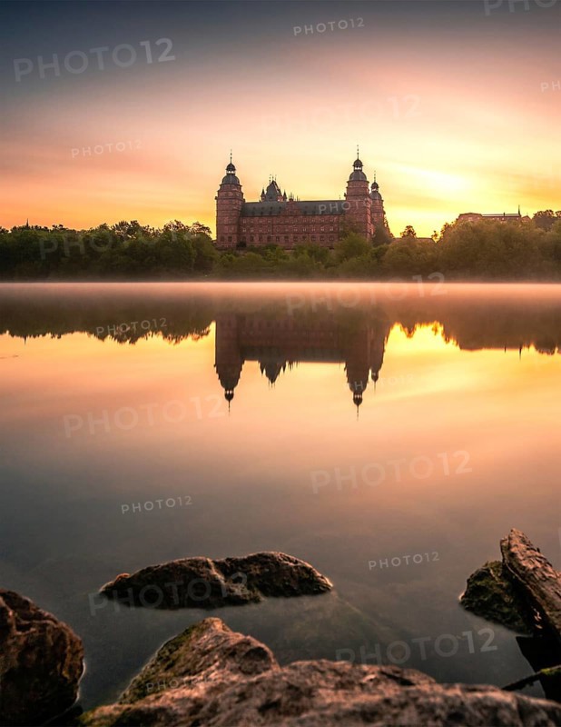 Johannisburg Castle reflected in the Main River