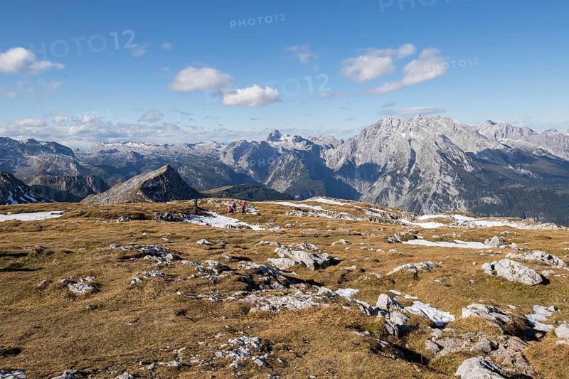 Watzmann Mountains with plateau of the Schneibstein in the foreground