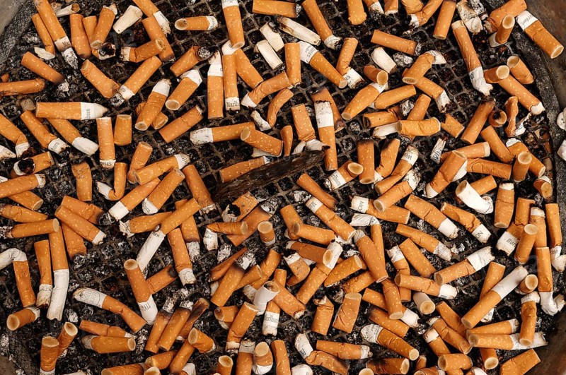 Cigarette butts on a grid