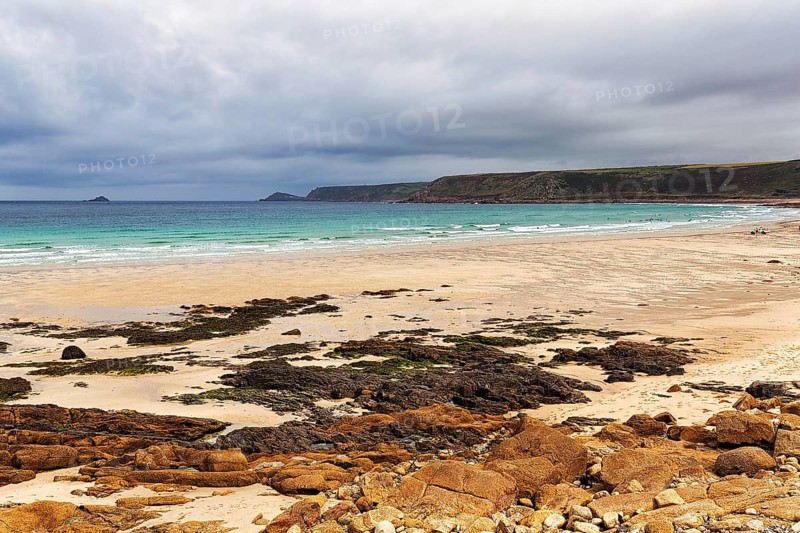 Cove with rocks and sandy beach