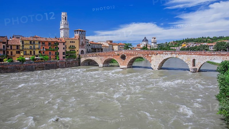 Adige with the Ponte Pietra and the Cathedral