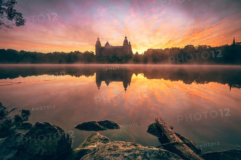 Johannisburg Castle reflected in the Main River