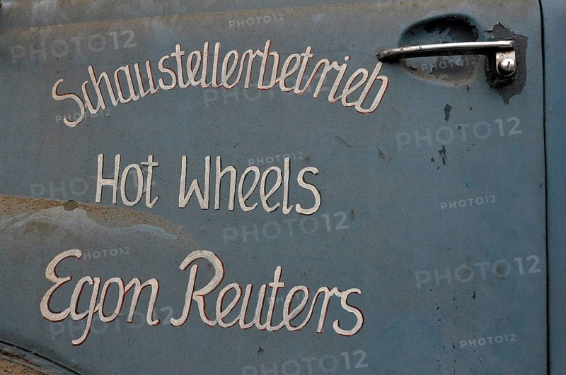 Lettering on vehicle door