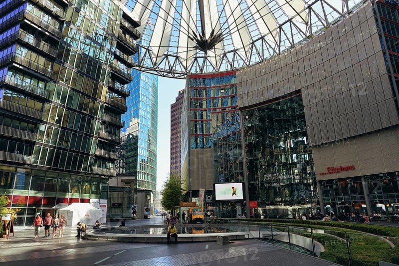 Sony Center mall under the tented glass dome roof