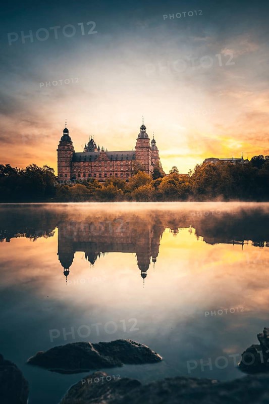 Johannisburg Castle reflected in the Main River