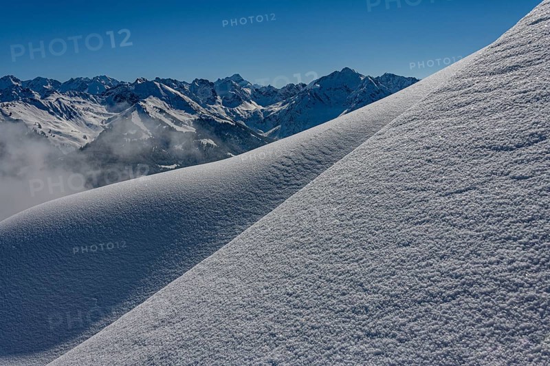 Snow area with Allgaeu Alps
