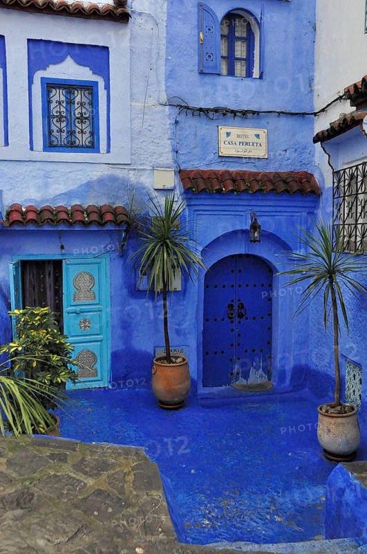 Blue Entrance of Pension in Blue City Chefchaouen