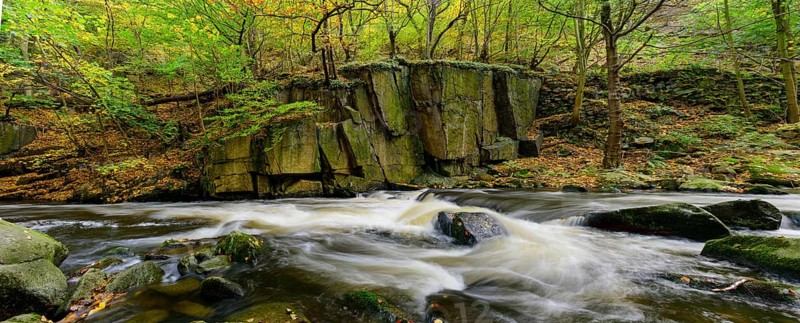 River Bode in the autumnal Harz Mountains