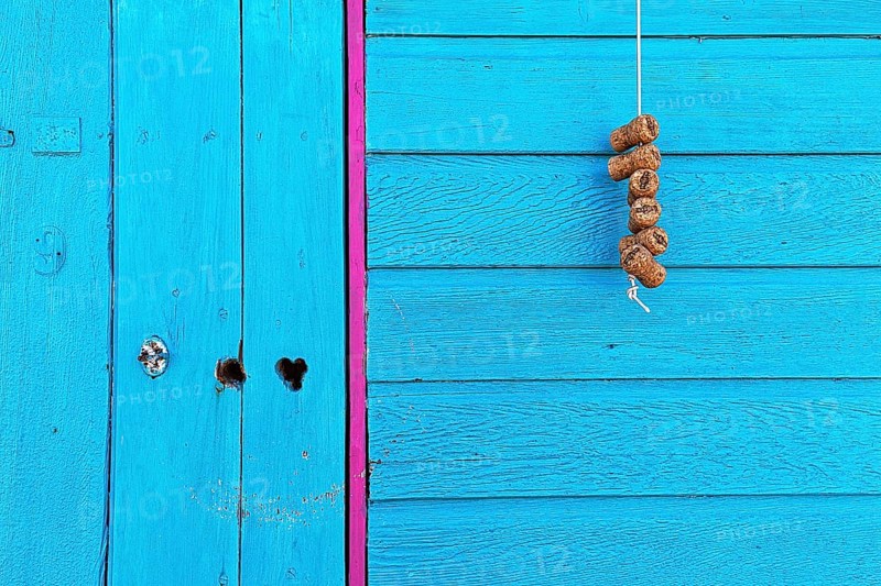 Turquoise blue wooden facade