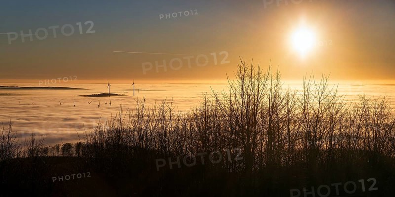 Sunset over cloud cover