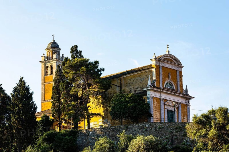 The church of San Giorgio above the harbour of Portofino