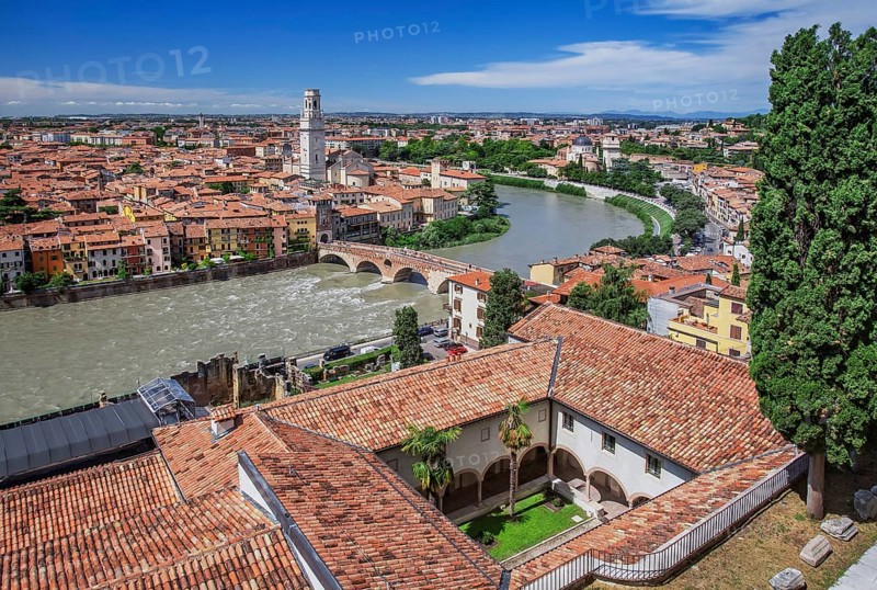 Panorama of the Old Town with the Adige River