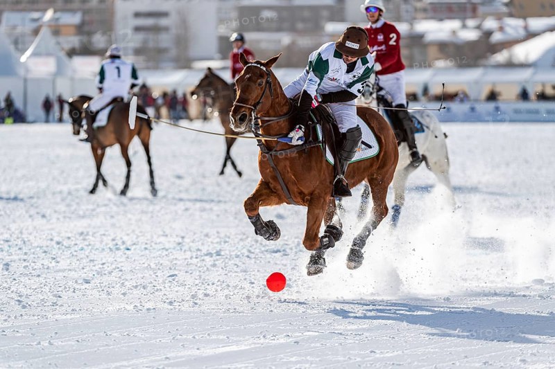 Santiago Marambio of Team Azerbaijan Land of Fire tries to hit the ball at full gallop