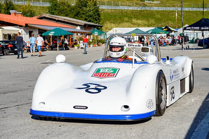 Historic race car in waiting position