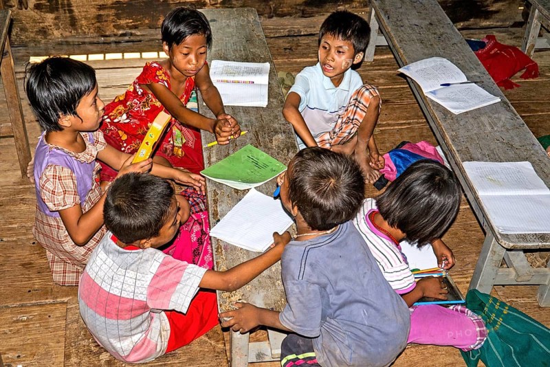 School lessons at Teak Monastery