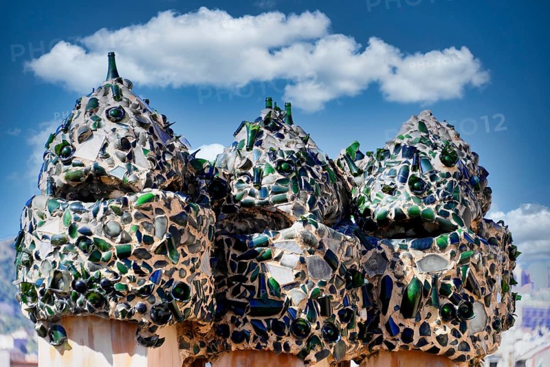 Sculptural ventilation shafts on the Casa Mila or La Pedrera by Antoni Gaudi