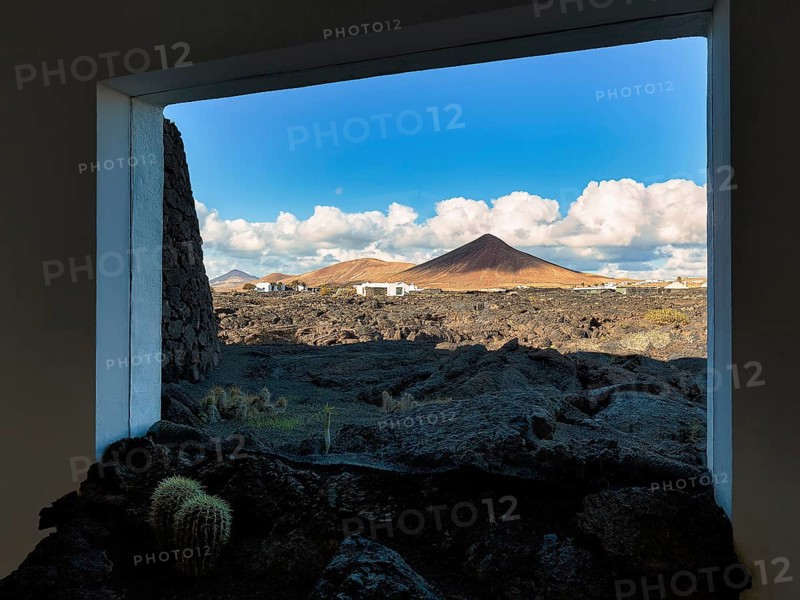 Window with black lava tongue