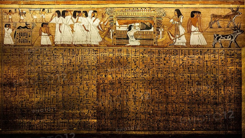 Funeral procession with weeping wife