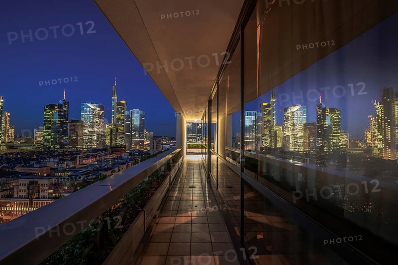Skyscraper view of the Frankfurt skyline