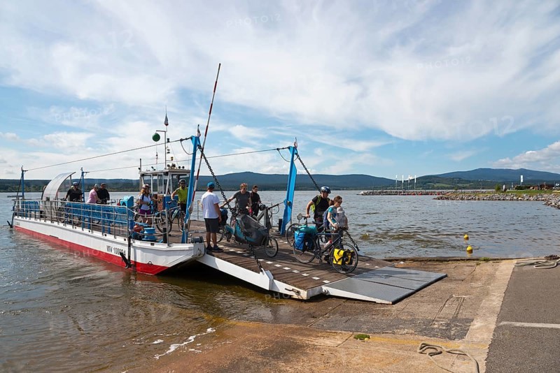 Sumava bicycle and pedestrian ferry on the Lipno Reservoir