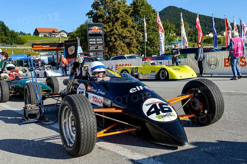 Historic race cars in waiting