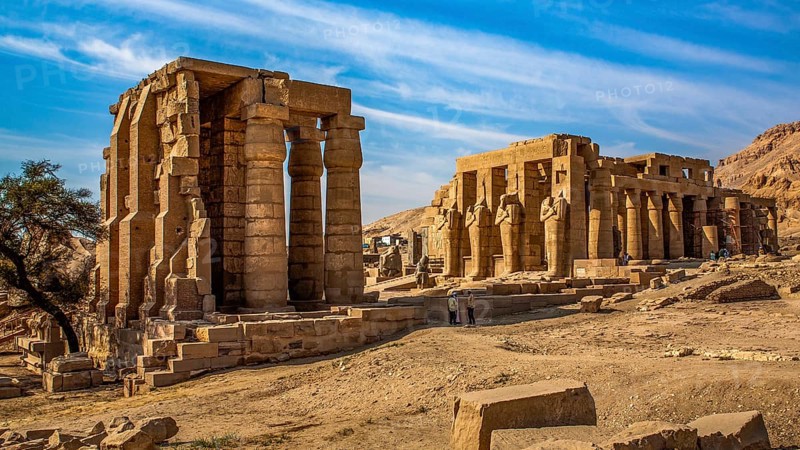 View of the Ramesseum from the present entrance and the 1st courtyard