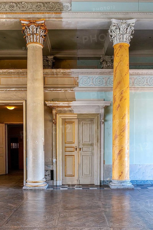 Columns in the Cupola Hall of the Neues Palais in Pillnitz Palace