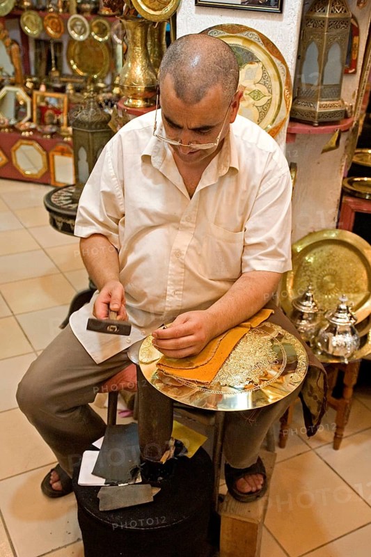Artful coppersmithing in the souks of Fes