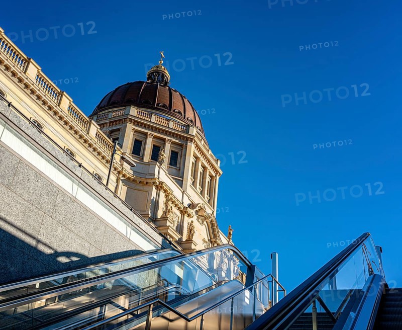 The U train exit Museum Island at the portal to the New City Palace