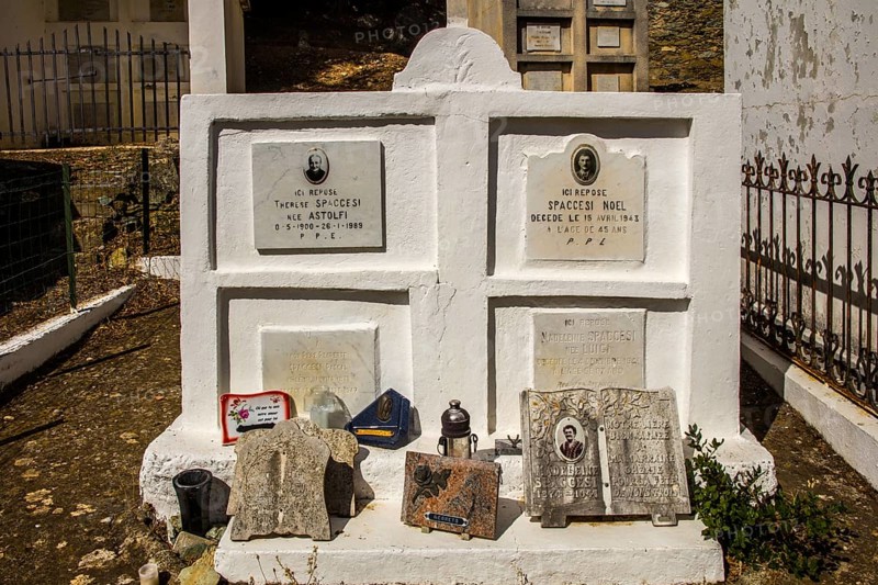 Rogliano on the hillside with several churches and a cemetery with magnificent family tombs