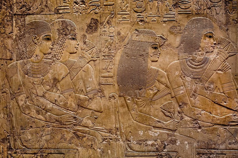 Funeral banquet. Relief showing Ramose's brother Keshy with a priest