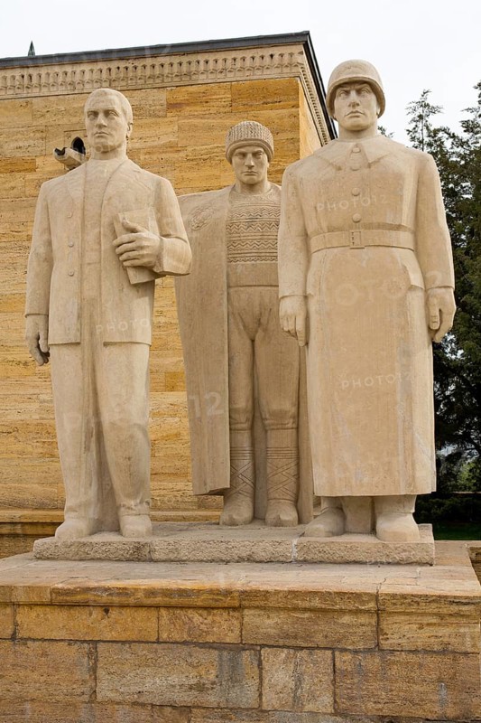 Statues on the Avenue of Honour to Atatuerk's Mausoleum