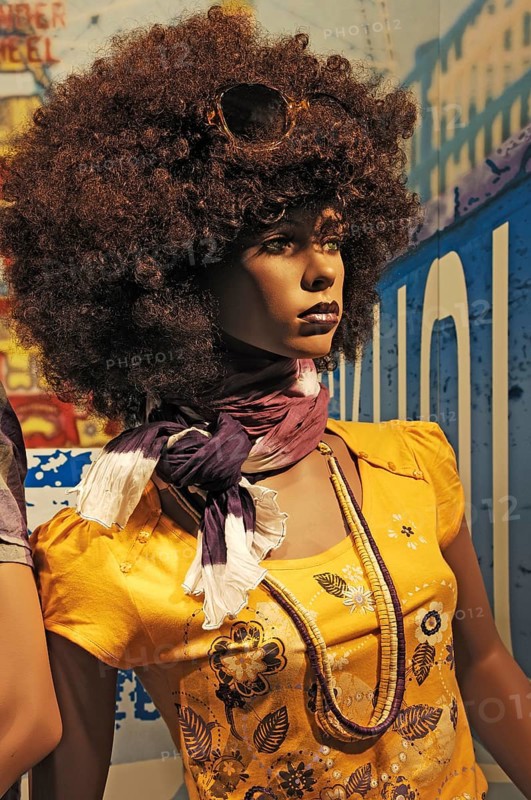 Female mannequin in afro look