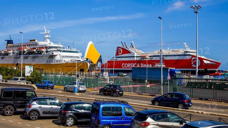 Ferry port with loading of trucks