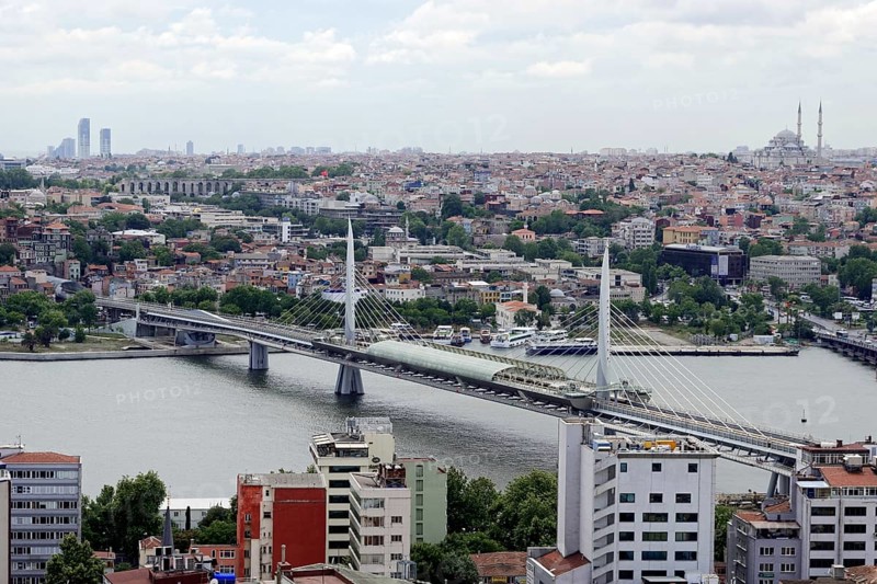 View from the Galata Tower of the bridge and the Bosphorus