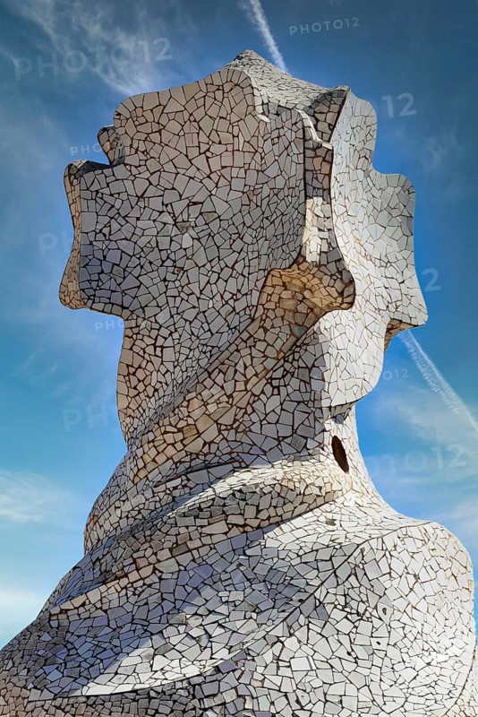 Sculptural ventilation shafts on the Casa Mila or La Pedrera by Antoni Gaudi