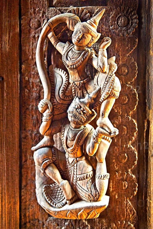 Shwenandaw Monastery with wood carvings