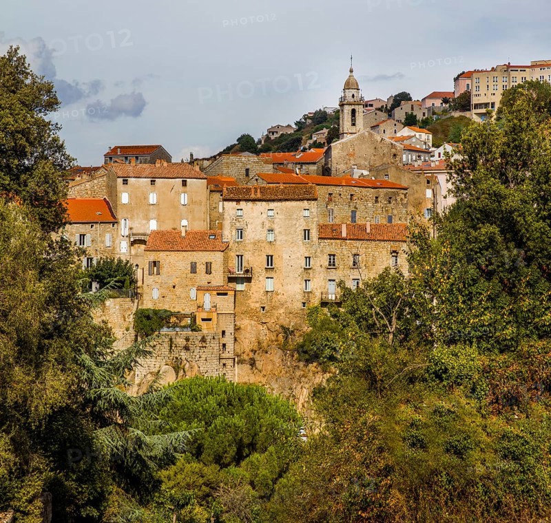 Town view with high houses